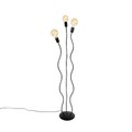 QAZQA, Design Stehleuchte schwarz 3-flammig - Wimme