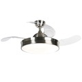 QAZQA, Deckenventilator Stahl inkl. LED und Fernbedienung - Xiro