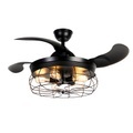 QAZQA, Deckenventilator schwarz mit Fernbedienung 5 Lichter - Gaiola