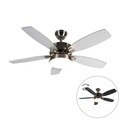 QAZQA, Deckenventilator Stahl mit Fernbedienung inkl. LED - Malaki