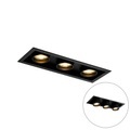 QAZQA, Moderne Einbauleuchte schwarz verstellbar 3-Licht - Dach