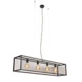 QAZQA, Industrielle Hängelampe schwarz 118 cm 4-Licht - Cage Mesh