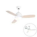 QAZQA, Deckenventilator weiß mit Fernbedienung - Rotar