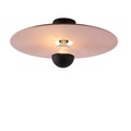 QAZQA, Deckenleuchte schwarz flacher Schirm rosa 45 cm - Combi