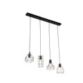 QAZQA, Industrielle Hängelampe schwarz 4-Licht - Esva
