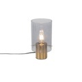 QAZQA, Vintage Tischlampe Messing mit Rauchglas - Vidra