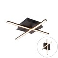 QAZQA, Moderne Deckenleuchte schwarz inkl. LED 3-stufig dimmbar - Cruz
