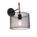 QAZQA, Industrielle Wandleuchte schwarz - Drum Mesh