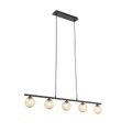 QAZQA, Moderne Hängelampe schwarz mit Gold 100 cm 5-Licht - Athen Draht