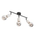 QAZQA, Industriefleck schwarz mit Beton 3-Licht - Pedra