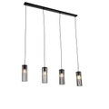 QAZQA, Moderne Hängelampe schwarz 4-Licht - Balenco Wazo