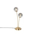 QAZQA, Moderne Tischlampe Gold 2-Licht mit Rauchglas - Athen