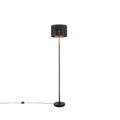 QAZQA, Moderne Stehlampe schwarz mit Gold - VT 1