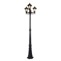 QAZQA, Klassische Laterne schwarz 3-Licht IP44 - New Haven