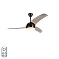 QAZQA, Moderner Deckenventilator schwarz mit Rauchmessern - Bora 52