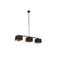 QAZQA, Moderne Hängelampe schwarz mit Gold 88 cm 3-Licht - VT 3