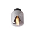 QAZQA, Design Deckenleuchte schwarz mit Rauchglas - Bliss