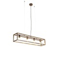 QAZQA, Industrielle Hängelampe rostbraun 4-Licht - Käfig
