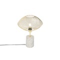 QAZQA, Design Tischlampe weiß mit Messing - Ella