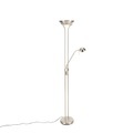 QAZQA, Stehleuchte Stahl mit Leselampe inkl. LED und Dimmer - Diva