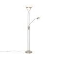 QAZQA, Stehlampe Stahl inkl. LED und Dimmer mit Leselampe - Empoli