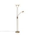 QAZQA, Stehlampe Bronze inkl. LED und Dimmer mit Leselampe - Empoli