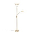 QAZQA, Stehleuchte Messing inkl. LED und Dimmer mit Leselampe - Empoli