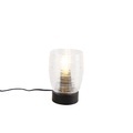 QAZQA, Art Deco Tischlampe schwarz - Michi