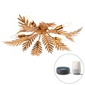 QAZQA, Vintage Smart Deckenleuchte Gold inkl. 5 WiFi E14 - Botanica