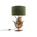 QAZQA, Vintage Tischlampe Gold mit Veloursschirm grün 35 cm - Botanica