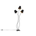 QAZQA, Design Stehlampe schwarz mit gold 3-flammig - Melis