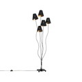 QAZQA, Design Stehlampe schwarz mit gold 5-flammig - Melis