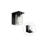 QAZQA, Moderne Wandleuchte schwarz IP54 - Marshall
