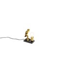 QAZQA, Vintage Tischlampe Messing mit Schwarz - Papegoje Gren