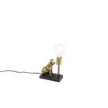 QAZQA, Vintage Tischlampe Messing - Flodhest