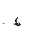 QAZQA, Vintage Tischlampe Messing mit Schwarz - Papegoje Gren