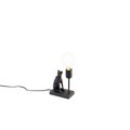 QAZQA, Vintage Tischlampe schwarz - Leopard