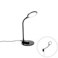 QAZQA, Tisch- und Wandleuchte schwarz inkl. LED mit Touchdimmer - Joni