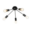 QAZQA, Art deco plafondlamp zwart 5-lichts - Facil