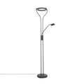 QAZQA, Moderne vloerlamp zwart met leesarm incl. LED en dimmer - Divo