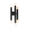 QAZQA, Art deco wandlamp zwart 6-lichts - Facil