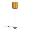 QAZQA, Klassische Stehlampe schwarzer Schirm Gold 40 cm - Simplo