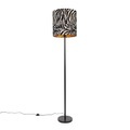 QAZQA, Moderne vloerlamp zwart met kap zebra dessin 40 cm - Simplo