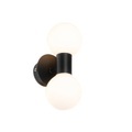 QAZQA, Moderne wandlamp zwart IP44 2-lichts - Cederic