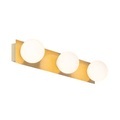 QAZQA, Moderne wandlamp messing IP44 3-lichts - Cederic