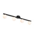QAZQA, Moderne plafondlamp zwart IP44 4-lichts - Cederic