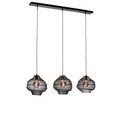 QAZQA, Oosterse hanglamp zwart langwerpig 3-lichts - Vadi