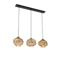 QAZQA, Oosterse hanglamp goud langwerpig 3-lichts - Vadi