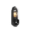 QAZQA, Buitenwandlamp zwart met heldere kap IP44 - Stockholm