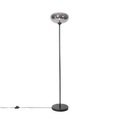 QAZQA, Art deco vloerlamp zwart met smoke glas - Busa